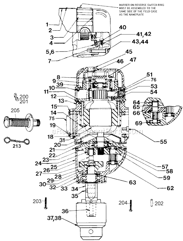 Page B Diagram and Parts List for 1556 Type 2 Black and Decker Drill Press